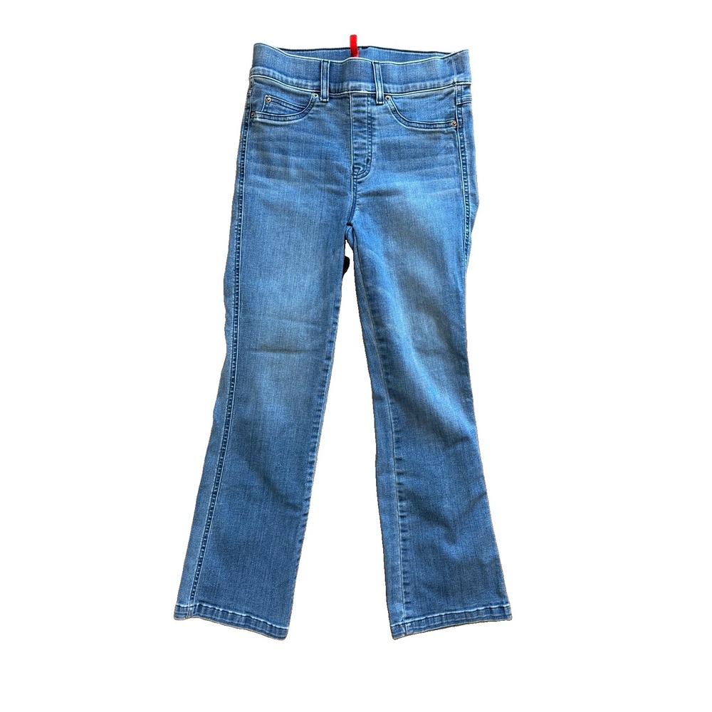 SPANX Shape Everywear Crop Flare Jeans Vintage Indigo Sz Small Minimalist